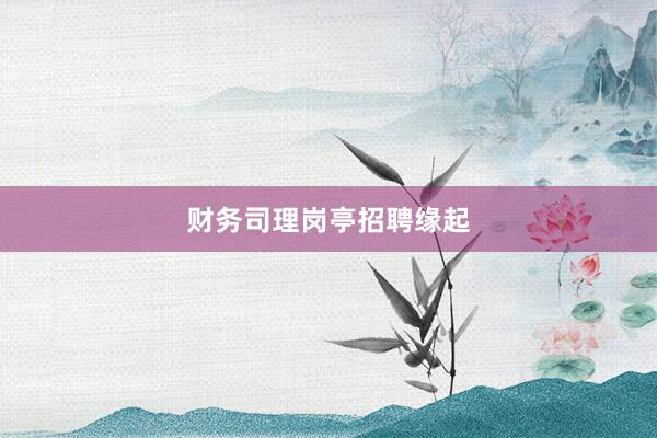 财务司理岗亭招聘缘起